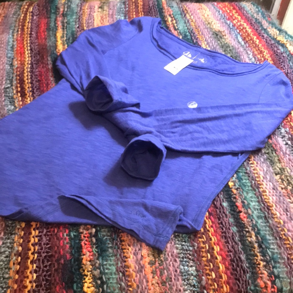 3 for $35 New AREOPOSTALE Burnout Royal Blue Long Sleeve Tee #8086